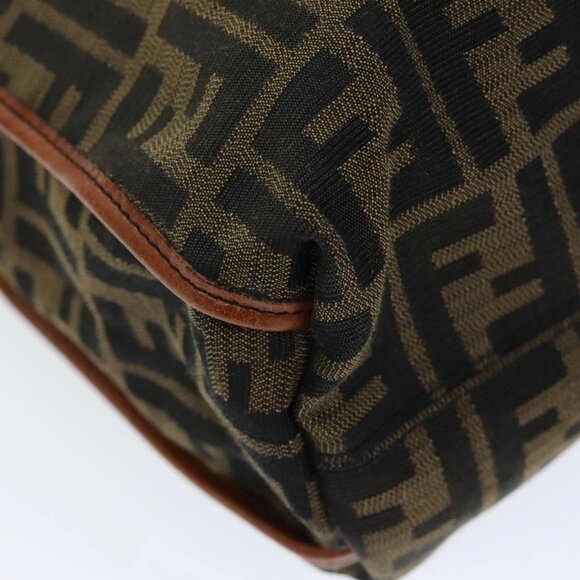 FENDI Zucca Canvas Tote Bag Brown Black Auth am6121 - Picture 5 of 16